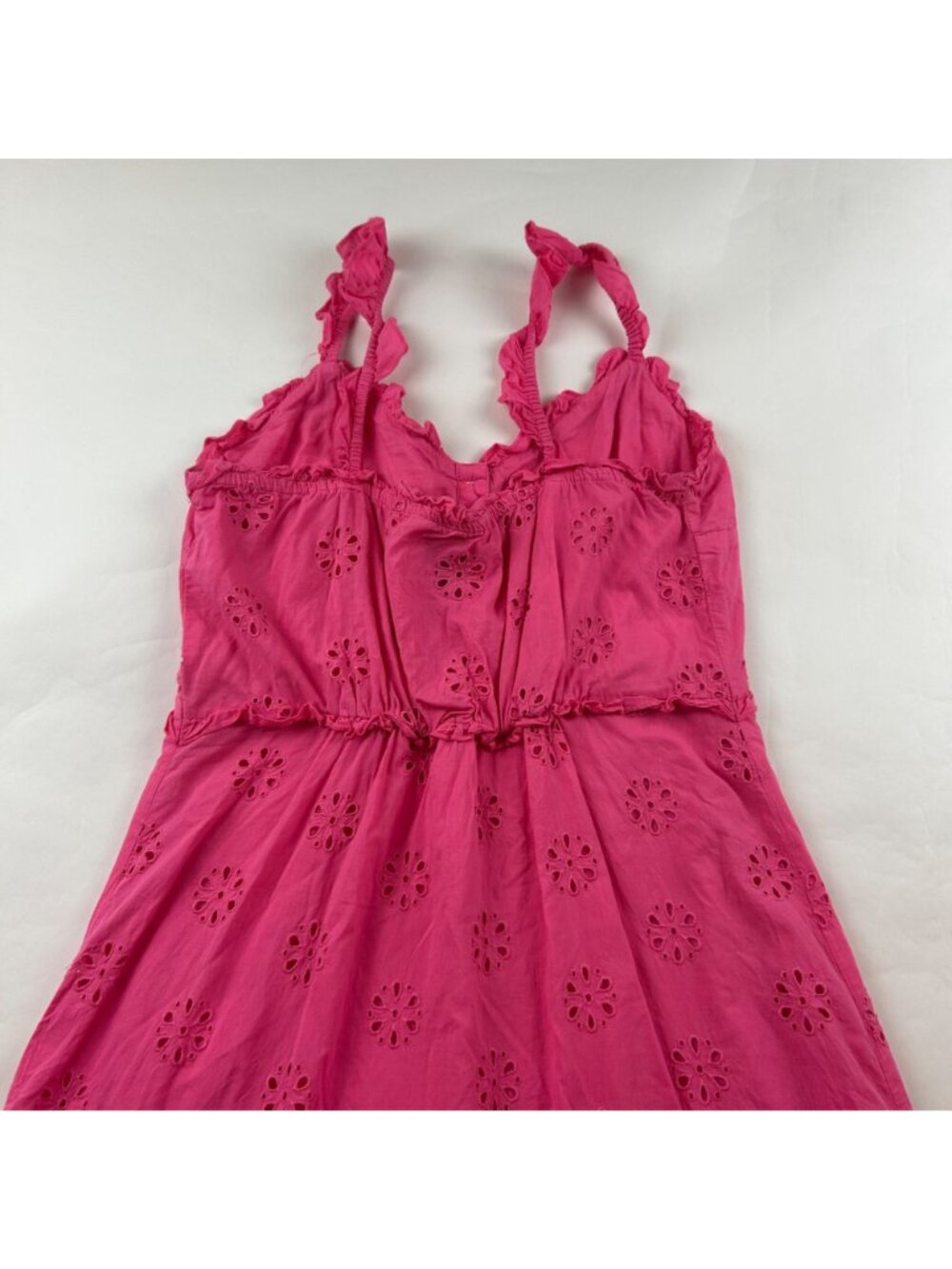 GAP Pink Cotton Eyelet Midi Dress M - Picture 7 of 7